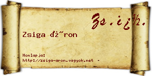 Zsiga Áron névjegykártya